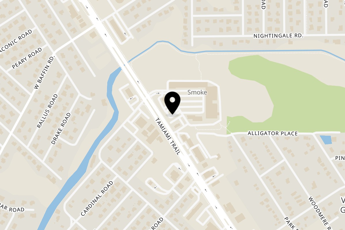 Map showing the location of Mad Dogs Hot Dogs on 2059 S Tamiami Trl in Venice